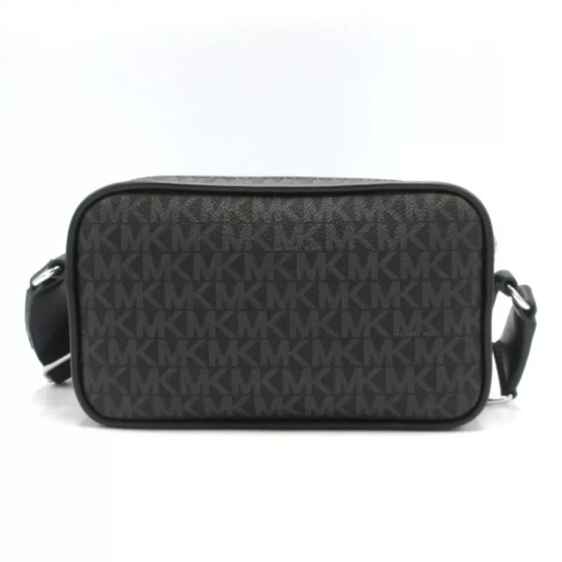Michael Kors Borsa a tracolla Jet Set nera Signature in tela rivestita 35R5S2BC0BBLA