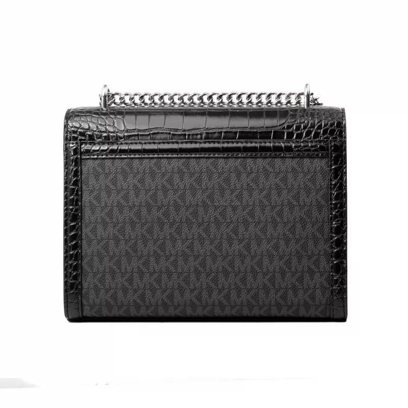 Michael Kors Jet Set Borsa a tracolla nero Signature tela rivestita 35S5SWHL6BBLA