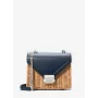 Borsa crossbody Michael Kors Jet Set blu pelle Saffiano 35T4SWHC5WNAV