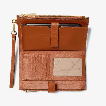 Michael Kors Jet Set Travel Pochette portafoglio con cinturino 35F8GTVW0LLUG - pelle Saffiano, luggage, hardware tono oro