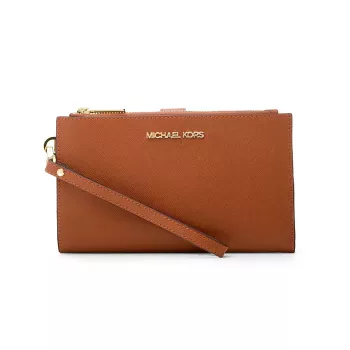 Michael Kors Jet Set Travel Pochette portafoglio con cinturino 35F8GTVW0LLUG - pelle Saffiano, luggage, hardware tono oro