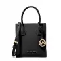 Michael Kors Jet Set Travel Borsa a tracolla, nero, tela rivestita con logo e finiture in pelle, dettagli dorati, 15 cm x 17 cm x 6 cm