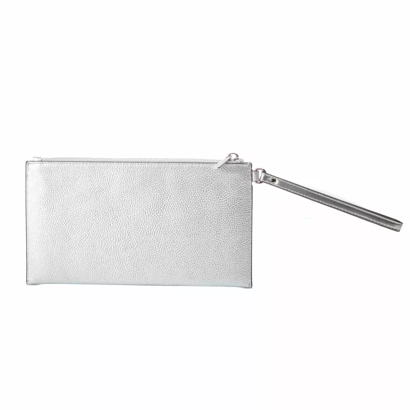 Borsa a tracolla Michael Kors Jet Set Travel argento in pelle Saffiano 35F4STVW3LSIL