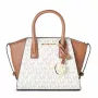 Michael Kors Jet Set Travel borsa crossbody Vanilla Signature tela rivestita