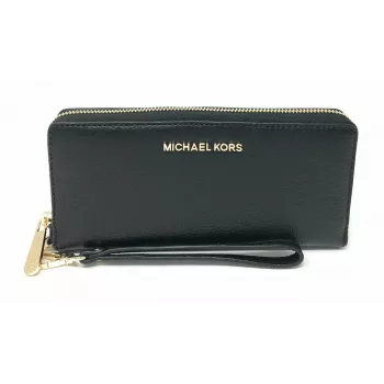 Michael Kors Jet Set Travel Mini Briefcase in pelle Saffiano nero ferramenta color oro 35T7GTVE7LBCK