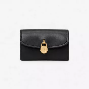 Michael Kors Jet Set Travel Portacarte in pelle Saffiano con portamonete nero tono oro