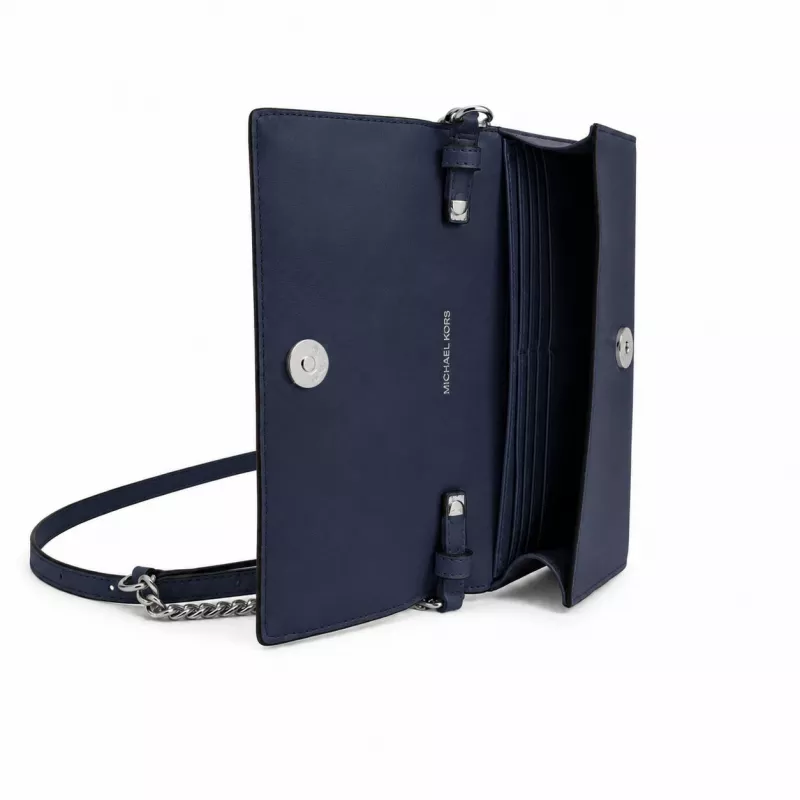 MICHAEL KORS Jet Set Travel borsa a tracolla in pelle Saffiano blu navy