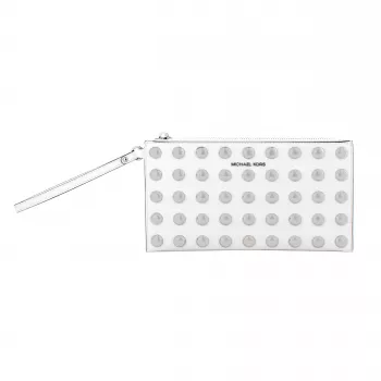 Michael Kors Jet Set Travel pochette in pelle Saffiano 25x14x1 cm con finiture dorate