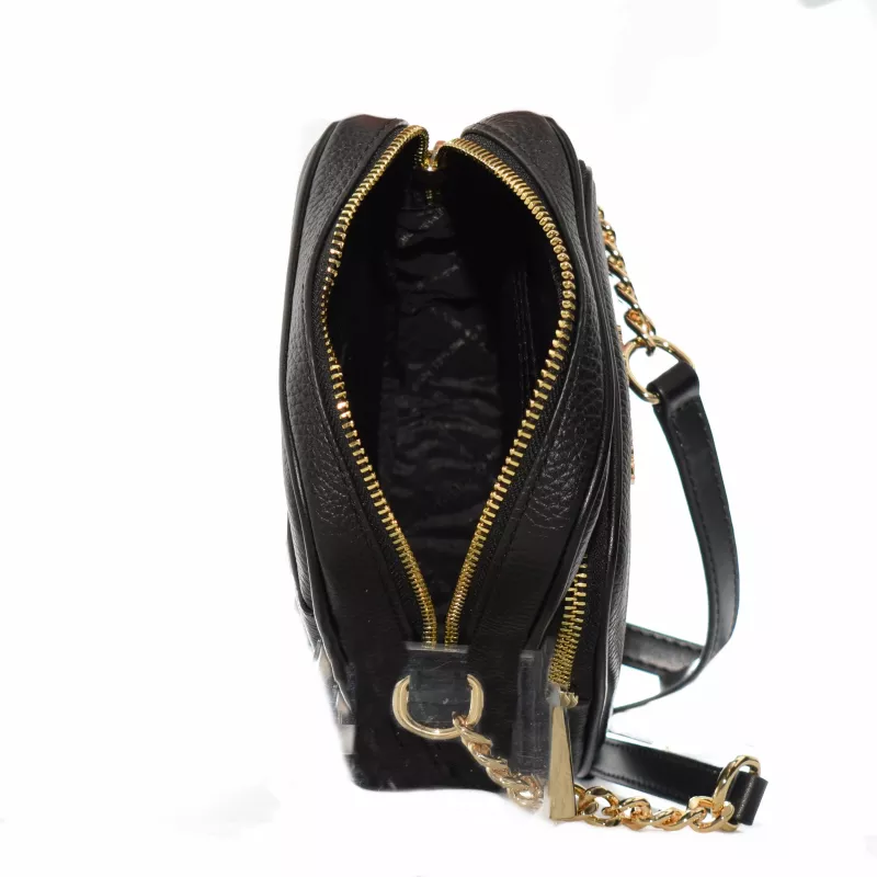 Michael Kors Jet Set Travel Borsa a spalla piccola nera in pelle Saffiano 35H3GTVC2LBLA