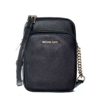 Michael Kors Jet Set Travel Borsa a spalla piccola nera in pelle Saffiano 35H3GTVC2LBLA