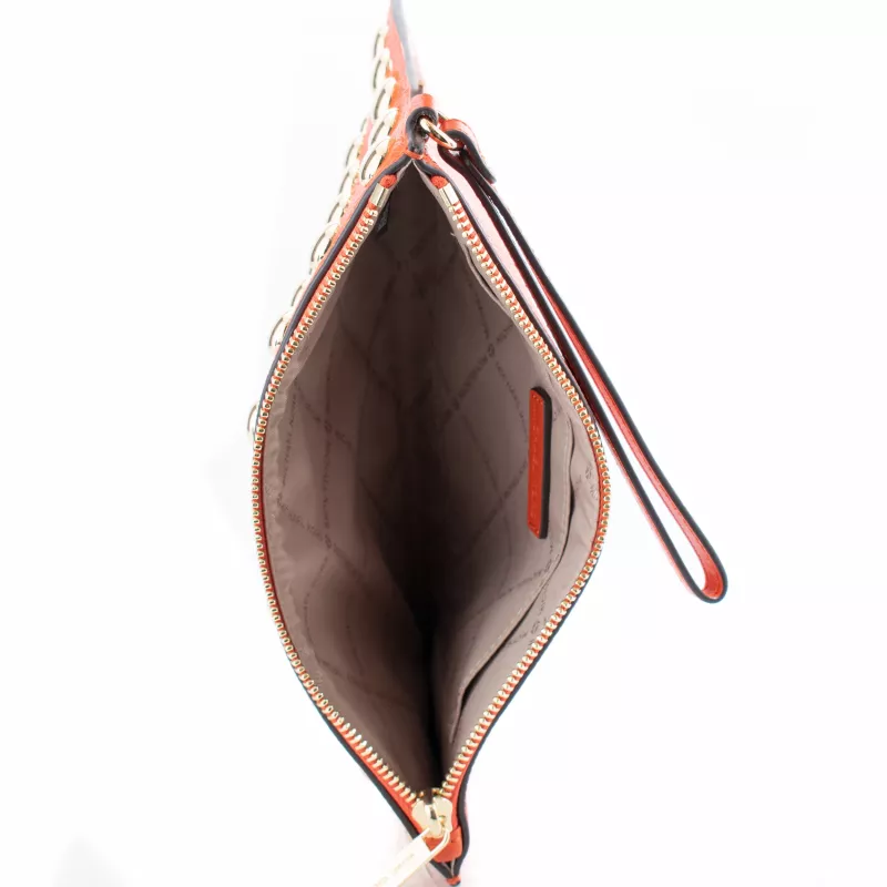 Michael Kors Jet Set Travel pochette in pelle Saffiano rossa 35S5GTVW3IRED