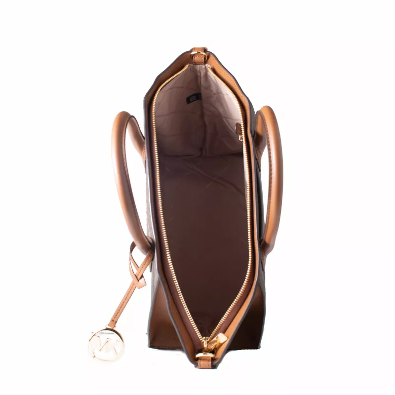 Michael Kors Vivianne Borsa a spalla Brown Multi tela rivestita con stampa logo