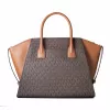 Michael Kors Vivianne Borsa a spalla Brown Multi tela rivestita con stampa logo