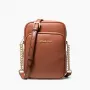 Michael Kors Borsa a spalla da donna Greenwich Small in pelle Saffiano color Luggage