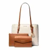 Michael Kors set borse donna in pelle Saffiano – tote e pochette (vaniglia) – modello 35F3GCFT9TVAN