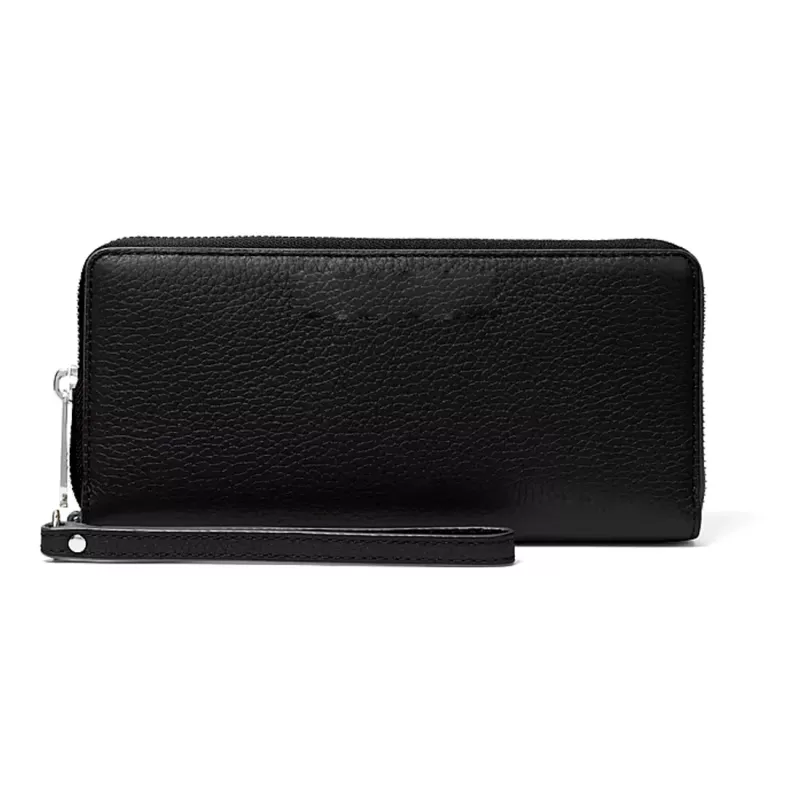 MICHAEL KORS portafoglio e custodia per smartphone donna in pelle Saffiano con zip, nero (Jet Set Travel) - 35S6STVE9LBLA