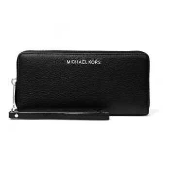MICHAEL KORS portafoglio e custodia per smartphone donna in pelle Saffiano con zip, nero (Jet Set Travel) - 35S6STVE9LBLA
