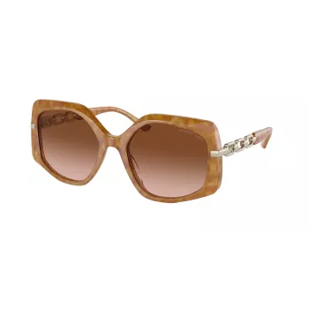 Occhiali da sole donna Michael Kors MK217739153B5 montatura tartarugata scura lenti marrone sfumato 56mm