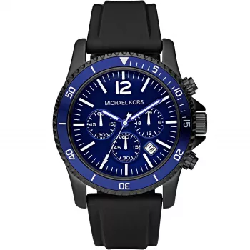 Michael Kors MK8165 Orologio al quarzo da uomo, 46 mm, quadrante nero/blu