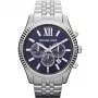 Michael Kors MK8280 Orologio al quarzo da uomo, 45 mm, quadrante argento/blu scuro