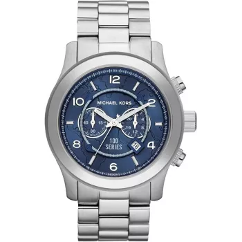 Michael Kors MK8314 Orologio al quarzo da uomo, 45 mm, quadrante argento/blu
