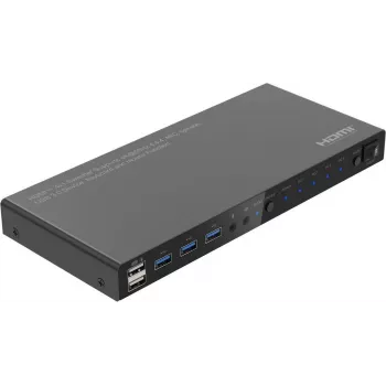 MicroConnect switch KVM HDMI 4K@60Hz 4x1 con 4K60 4:4:4, hub USB 3.0, audio, case in metallo (MC-HDMIKVM0401-USB3-4K)