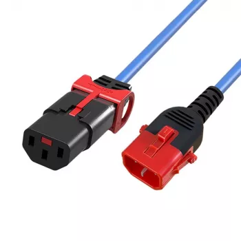 MicroConnect cavo di alimentazione C13 IEC Lock+ a C14, 3m, nero (MC-DUALC13C14S-3B)