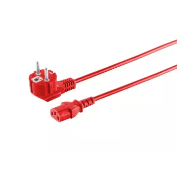 MicroConnect cavo di alimentazione Schuko angolato a IEC C13, 3m, rosso MC-SCHUANGC13300R