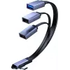 MicroConnect cavo splitter USB-C angolare, 3x USB-A 3.0, 0,15 m, nero