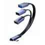 MicroConnect cavo splitter USB-C angolare, 3x USB-A 3.0, 0,15 m, nero