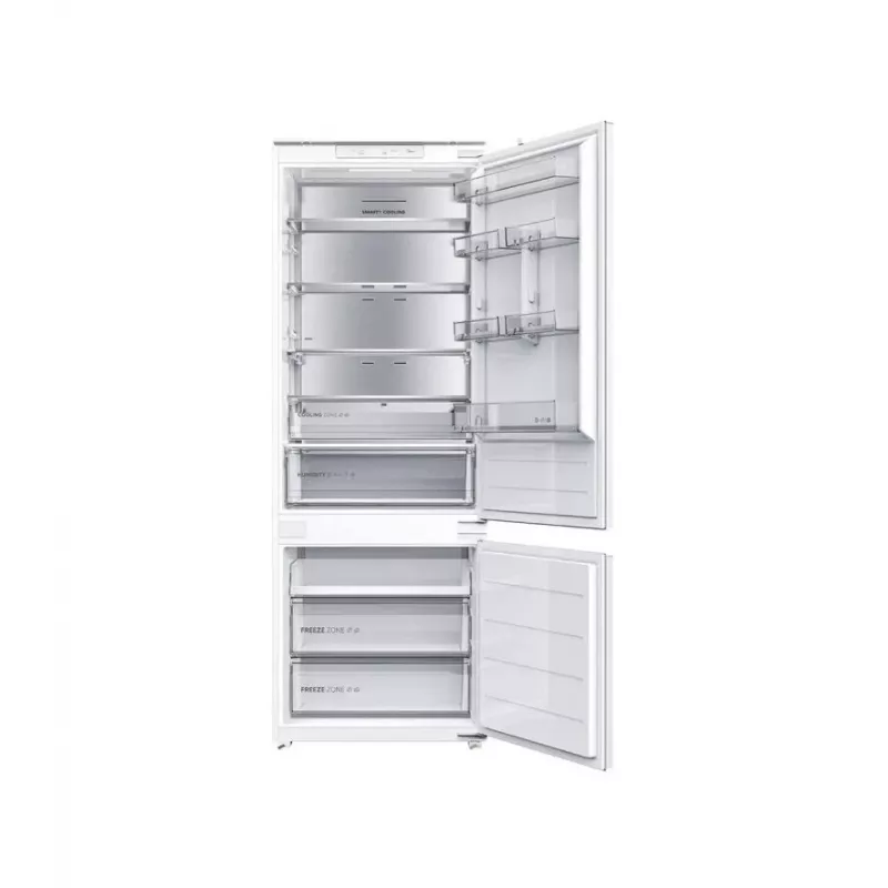 Midea MDRE554FGD01D Frigorifero combinato da incasso, No Frost, 403 L, bianco, classe energetica D