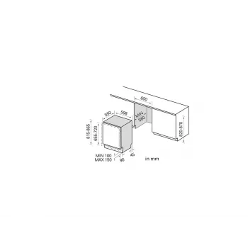 Midea MDWEB1403MB-WS lavastoviglie da incasso, 14 coperti, C, 44 dB