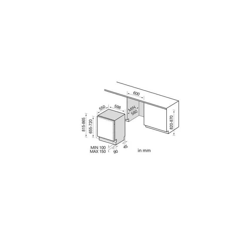 Midea MDWEB1403MB-WS lavastoviglie da incasso, 14 coperti, C, 44 dB