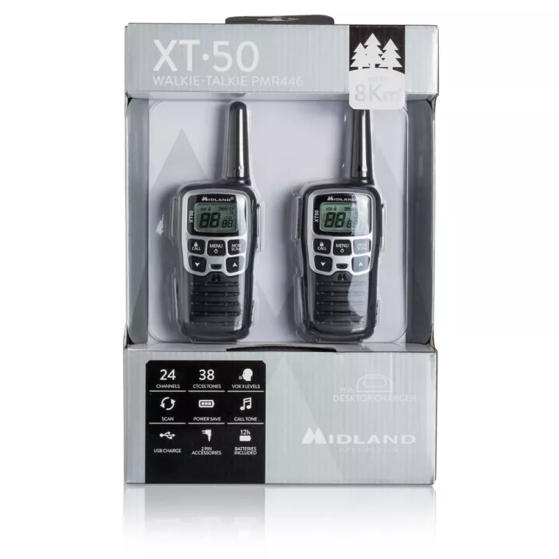 Midland XT50 2x ricetrasmettitore PMR446 grigio