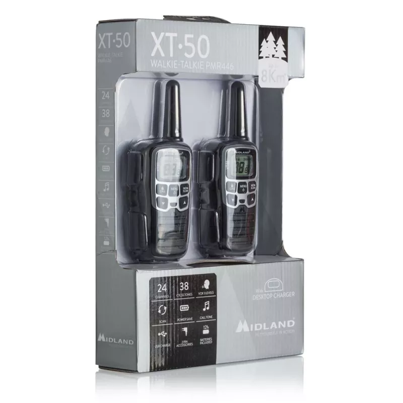 Midland XT50 2x ricetrasmettitore PMR446 grigio