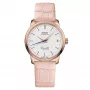 MIDO Baroncelli III Lady orologio automatico 33mm oro rosa PVD acciaio inossidabile quadrante argentato cinturino in pelle marrone M027207360100