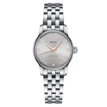 MIDO Baroncelli Lady Orologio automatico M76004671 29mm acciaio inox quadrante argento