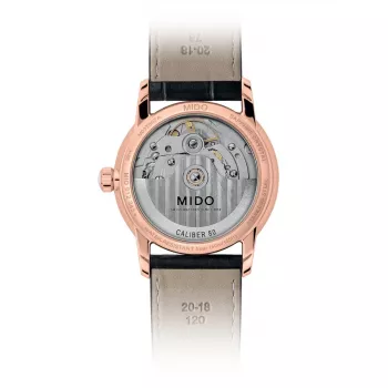 MIDO Baroncelli Signature Lady Automatic Watch 33mm oro rosa PVD acciaio inox pelle marrone