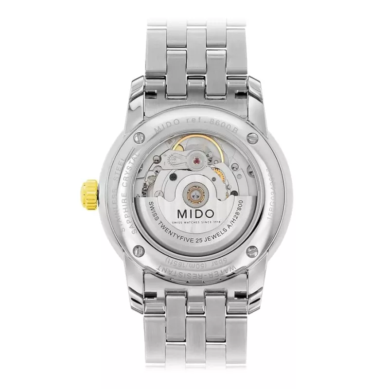 MIDO Orologio uomo M86009261 Baroncelli III 38mm automatico quadrante argento pelle nera