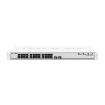 MikroTik CSS326-24G-2S+RM Switch managed Layer 2, 24x Gigabit Ethernet, 2x 10G SFP+, ingresso PoE, rackmount 1U, bianco