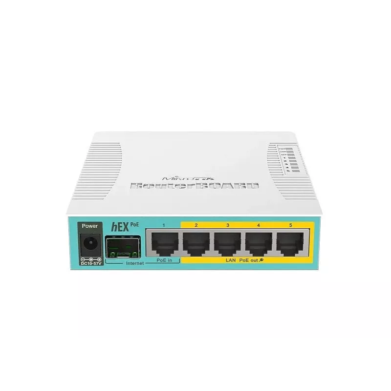 MikroTik hEX PoE Router Gigabit Ethernet bianco