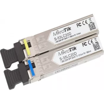 MikroTik S-35LC20D Modulo SFP BiDi, 1,25G single-mode LC simplex, 20km, 1310nm/1550nm, DDM