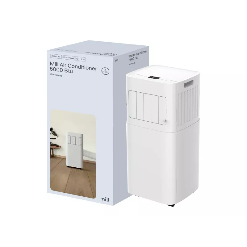 Mill MPAC5000 Condizionatore 5000 BTU, per stanze fino a 12 m², bianco