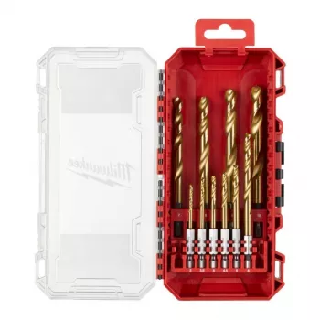 Milwaukee set di punte per metallo HSS-G TiN, 10 pezzi, 3-10 mm, gambo esagonale 1/4 pollice, punta a croce, 135°
