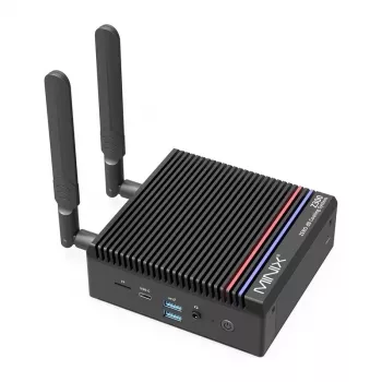 MINIX Z300-0dB Barebone Mini PC Intel Processor N300 8C/8T fino a 3.8GHz DDR5 1x SODIMM M.2 PCIe Gen4 Wi-Fi 6E BT5.2 2x 2.5GbE HDMI 2.1 DP 1.4 USB-C 90W VESA nero