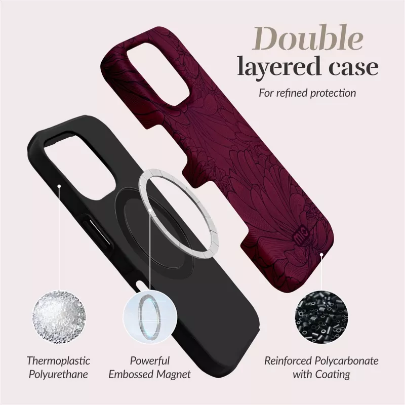 MIO Berry Blooms Custodia MagSafe compatibile con iPhone 16
