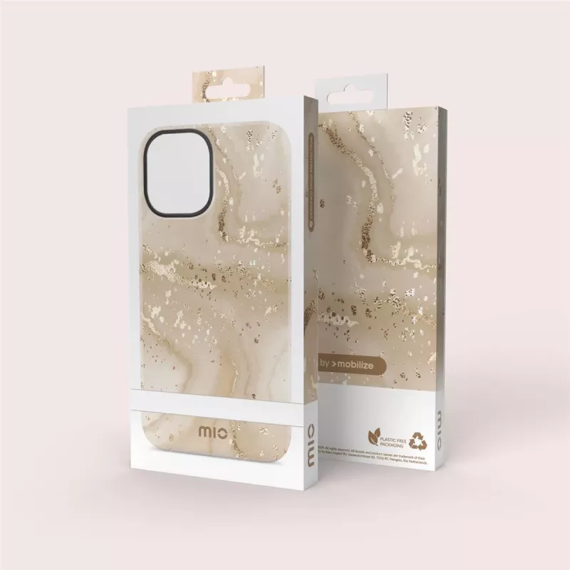 MIO Gold Marble custodia compatibile MagSafe per iPhone 13/14/15