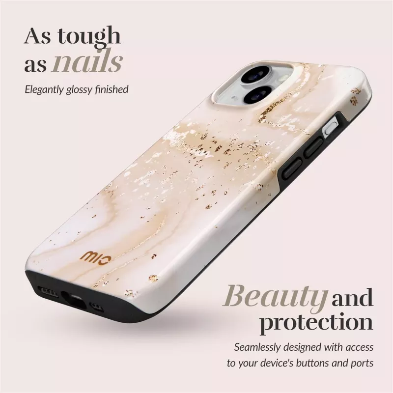 MIO Gold Marble custodia compatibile MagSafe per iPhone 13/14/15