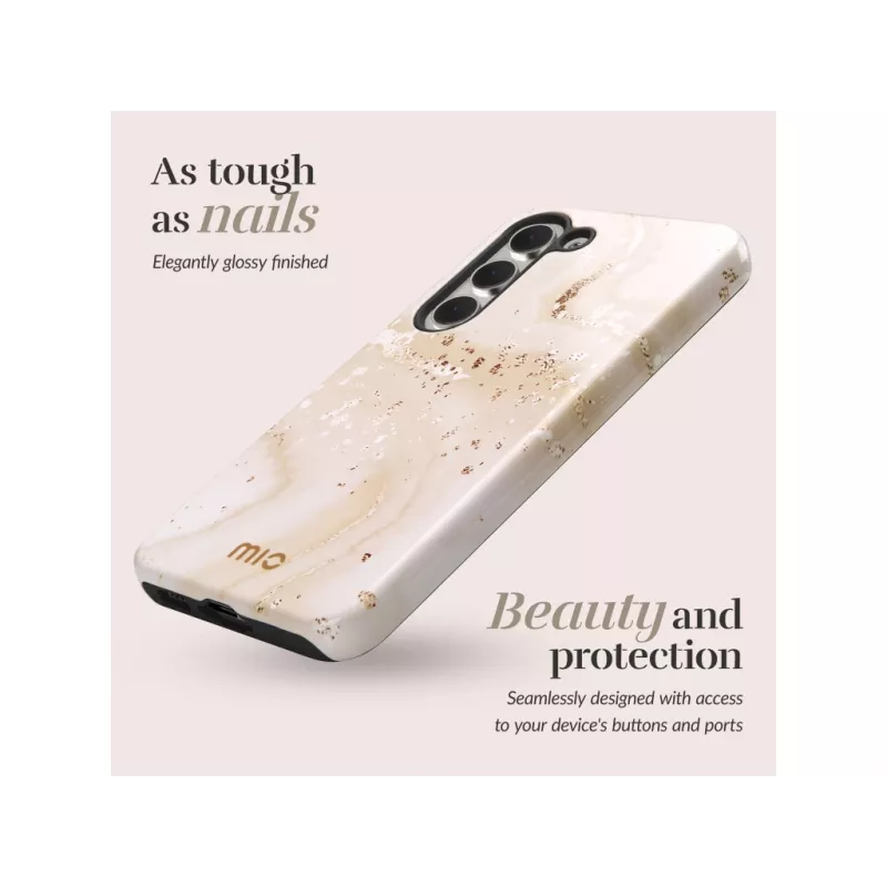 MIO Gold Marble Custodia compatibile MagSafe per Samsung S25 Plus 5G
