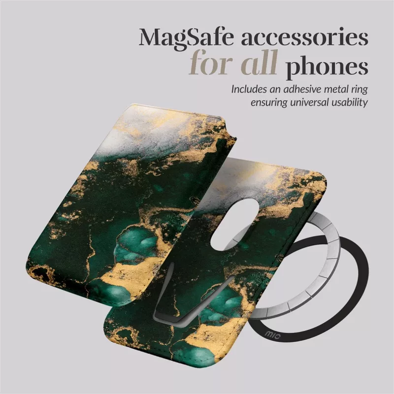MIO Green Marble Custodia MagSafe compatibile con porta carte